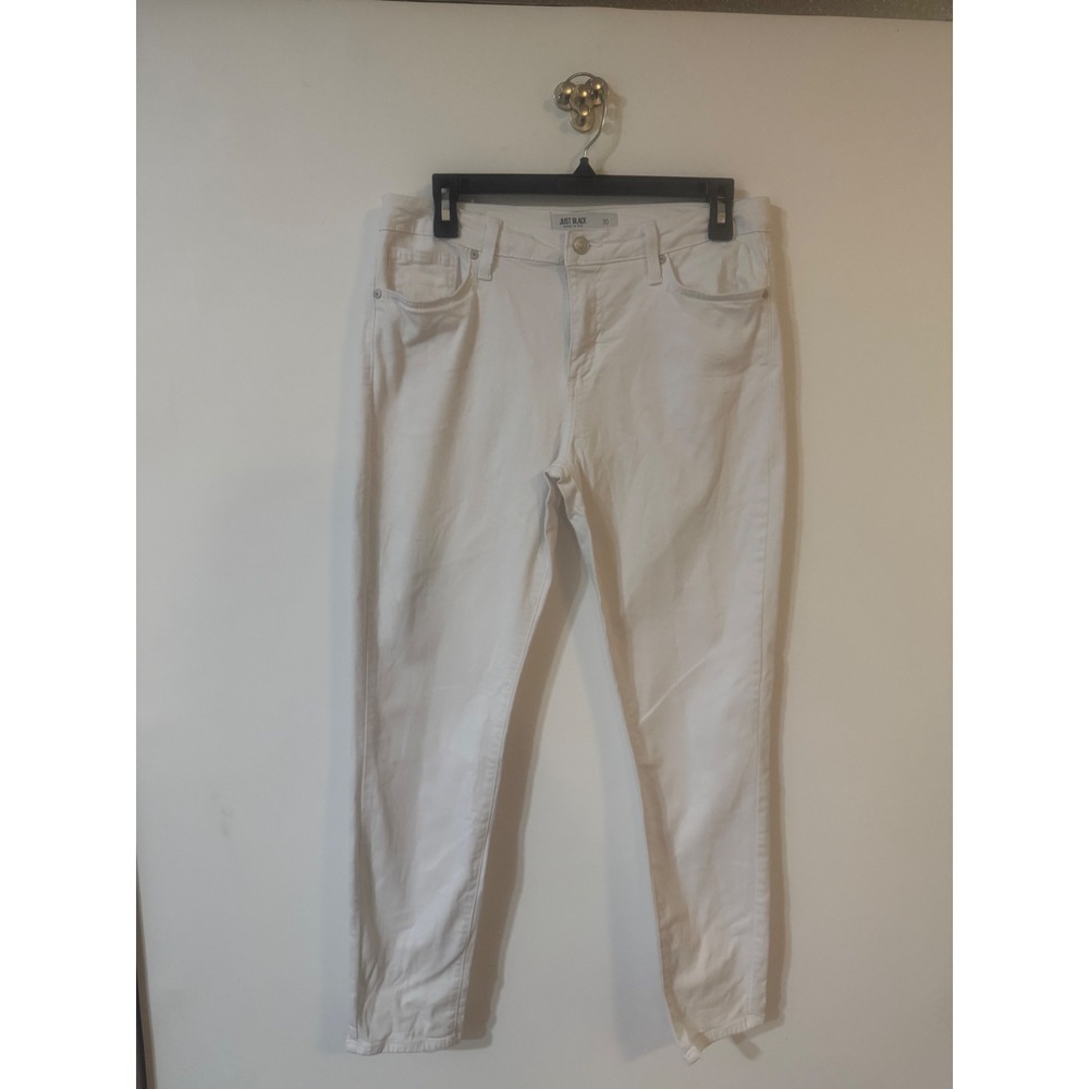 Just Black Denim Womens White Skinny Jeans Made in USA Size 30 CD24J